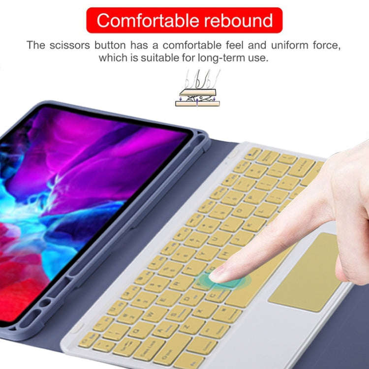 TG11BC Detachable Bluetooth Yellow Keyboard Microfiber Leather Tablet Case for iPad Pro 11 inch (...