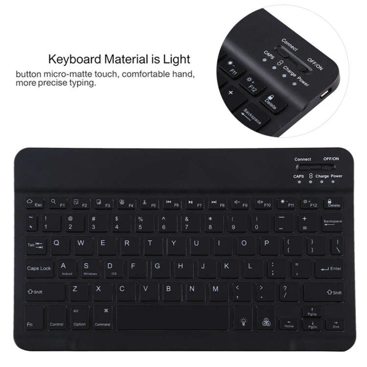 TG11BS Detachable Bluetooth Black Keyboard + Microfiber Leather Tablet Case for iPad Pro 11 inch ...