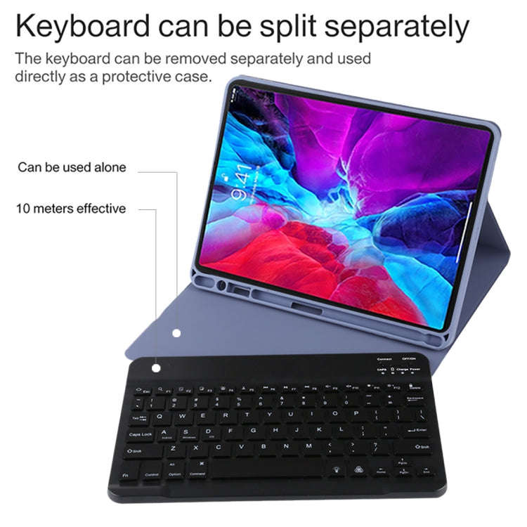 TG11BS Detachable Bluetooth Black Keyboard + Microfiber Leather Tablet Case for iPad Pro 11 inch ...