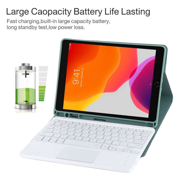 TG-102BCS Detachable Bluetooth White Keyboard + Microfiber Leather Tablet Case for iPad 10.2 inch...