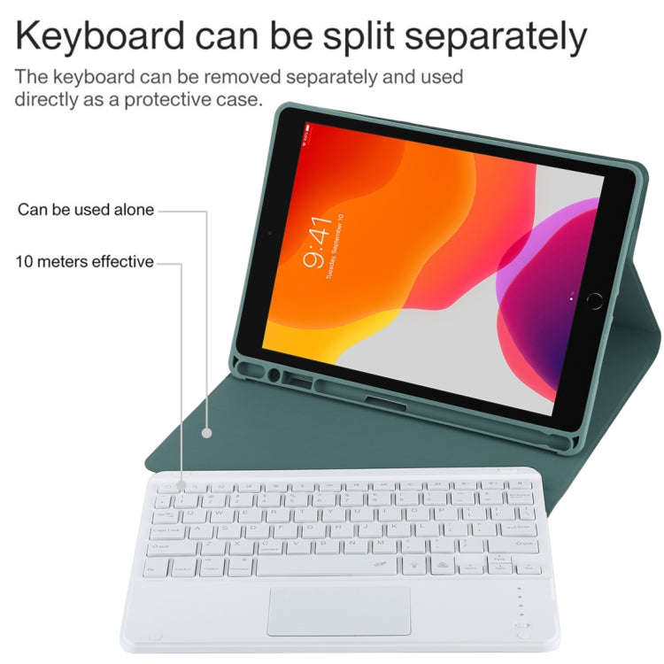 TG-102BCS Detachable Bluetooth White Keyboard + Microfiber Leather Tablet Case for iPad 10.2 inch...