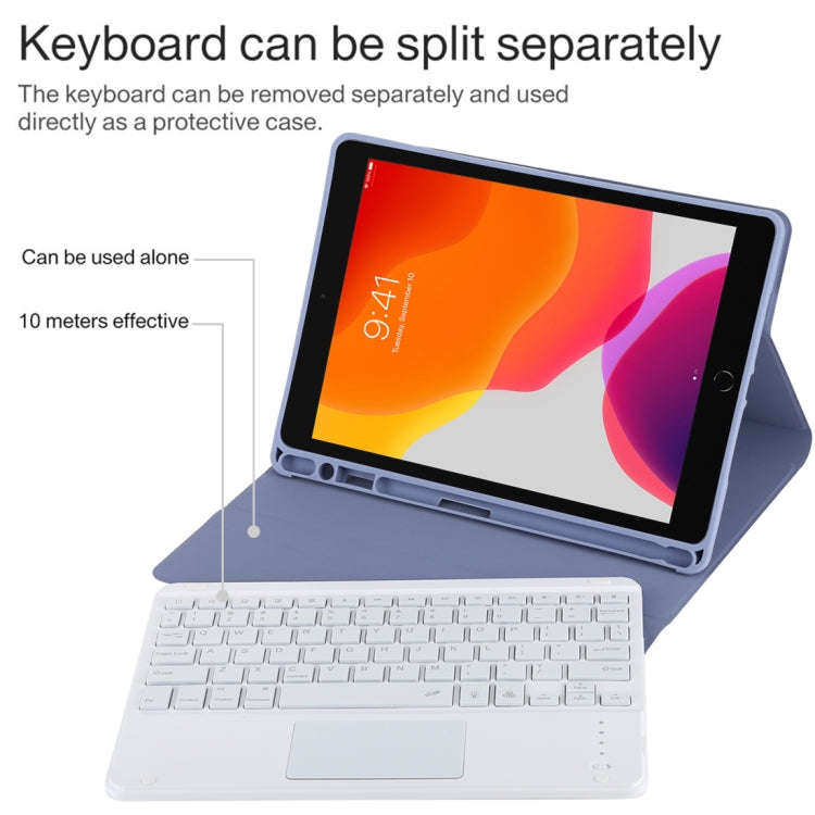 TG-102BCS Detachable Bluetooth White Keyboard + Microfiber Leather Tablet Case for iPad 10.2 inch...