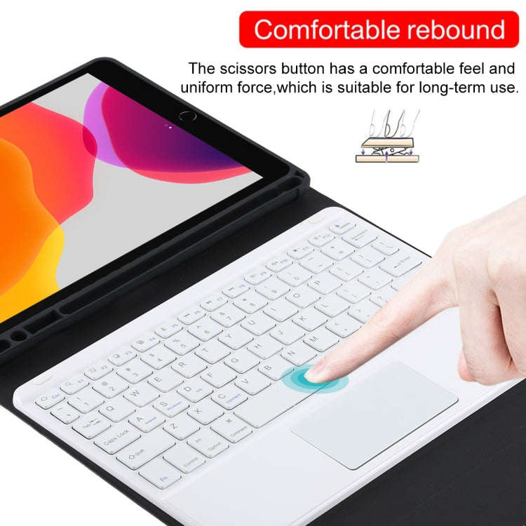 TG-102BC Detachable Bluetooth White Keyboard + Microfiber Leather Tablet Case for iPad 10.2 inch ...