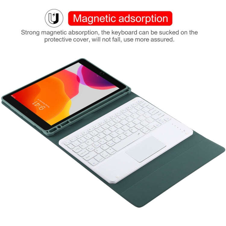TG-102BC Detachable Bluetooth White Keyboard + Microfiber Leather Tablet Case for iPad 10.2 inch ...