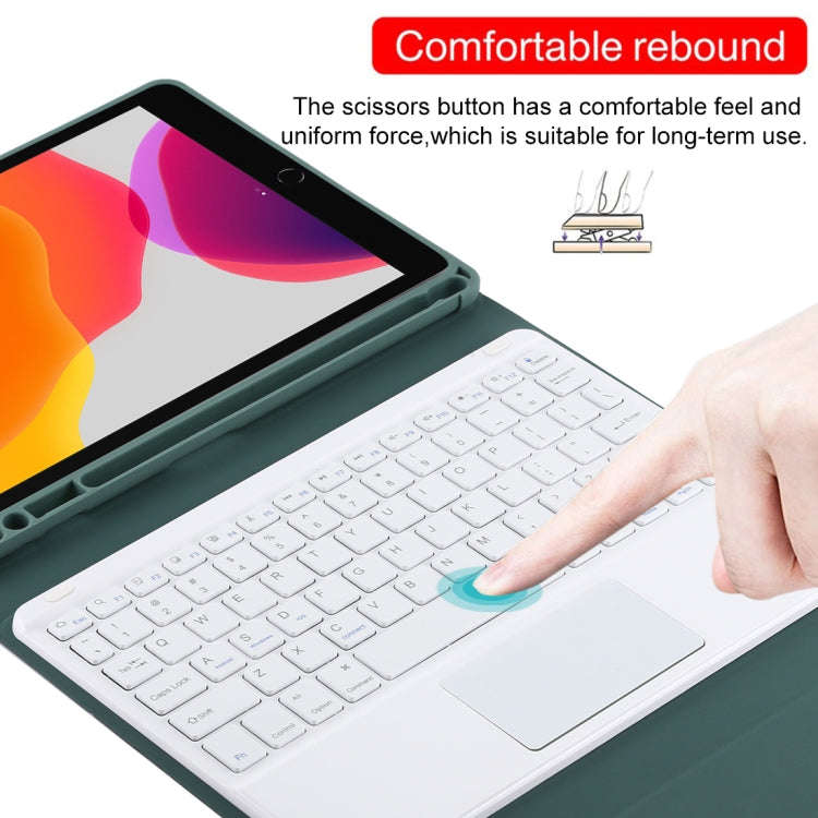 TG-102BC Detachable Bluetooth White Keyboard + Microfiber Leather Tablet Case for iPad 10.2 inch ...