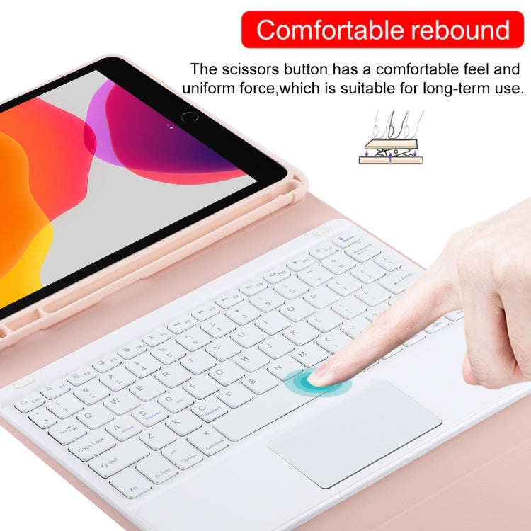 TG-102BC Detachable Bluetooth White Keyboard + Microfiber Leather Tablet Case for iPad 10.2 inch ...