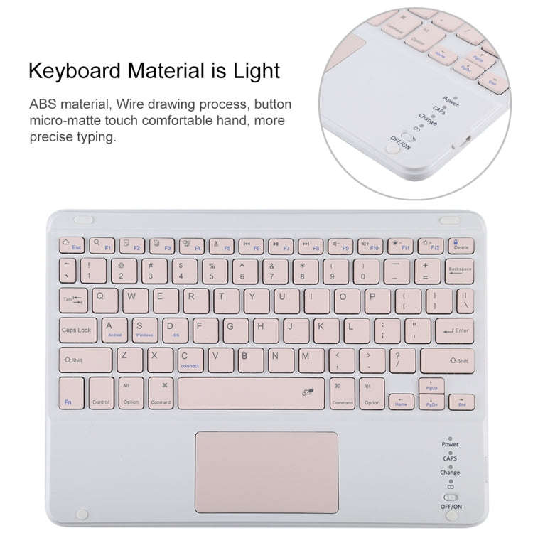 TG-102BC Detachable Bluetooth Pink Keyboard + Microfiber Leather Tablet Case for iPad 10.2 inch /...