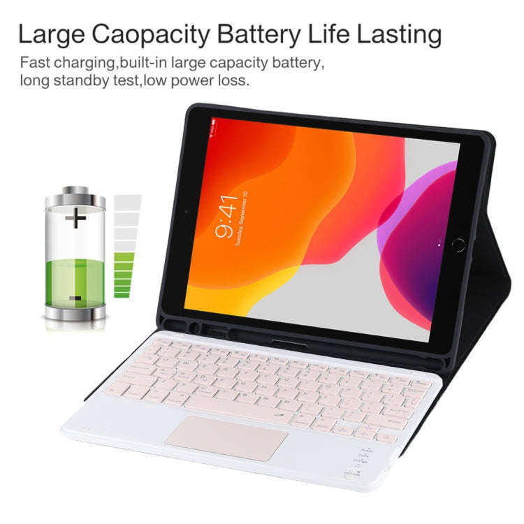 TG-102BC Detachable Bluetooth Pink Keyboard + Microfiber Leather Tablet Case for iPad 10.2 inch /...