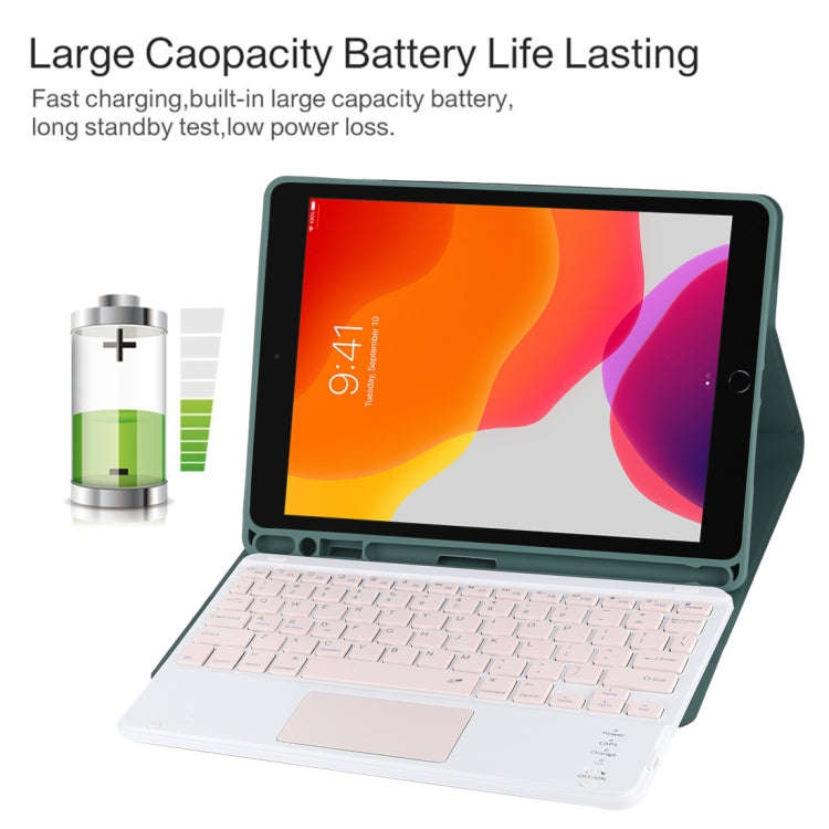 TG-102BC Detachable Bluetooth Pink Keyboard + Microfiber Leather Tablet Case for iPad 10.2 inch /...