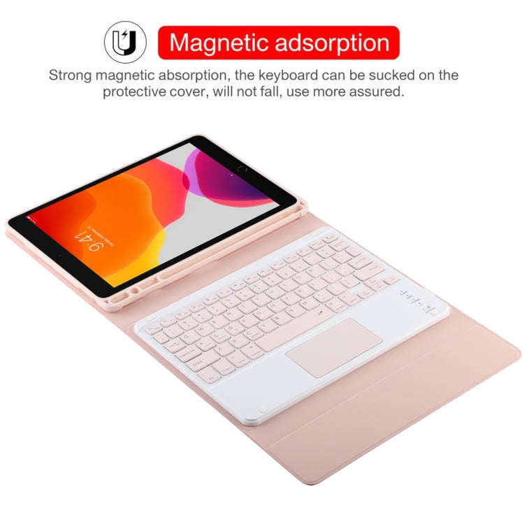 TG-102BC Detachable Bluetooth Pink Keyboard + Microfiber Leather Tablet Case for iPad 10.2 inch /...