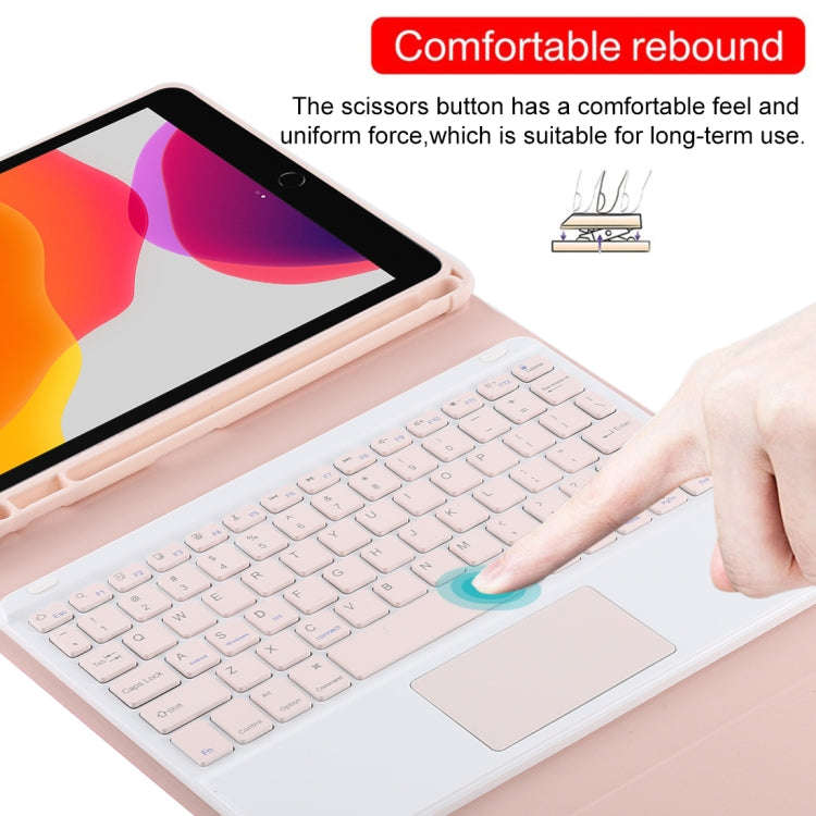 TG-102BC Detachable Bluetooth Pink Keyboard + Microfiber Leather Tablet Case for iPad 10.2 inch /...