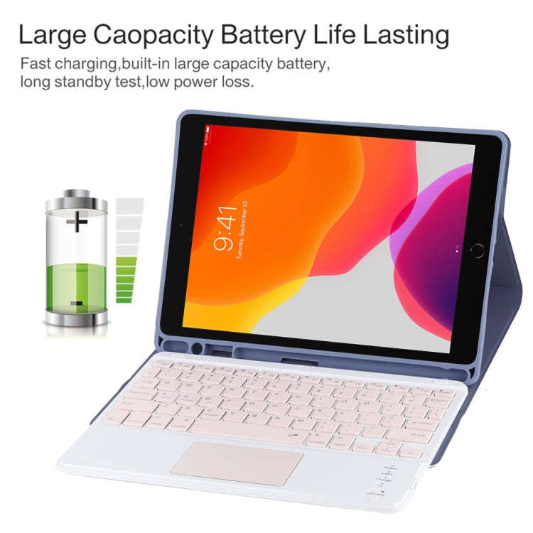 TG-102BC Detachable Bluetooth Pink Keyboard + Microfiber Leather Tablet Case for iPad 10.2 inch /...