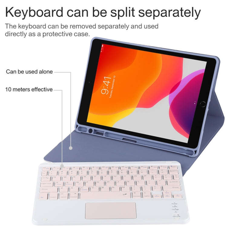 TG-102BC Detachable Bluetooth Pink Keyboard + Microfiber Leather Tablet Case for iPad 10.2 inch /...