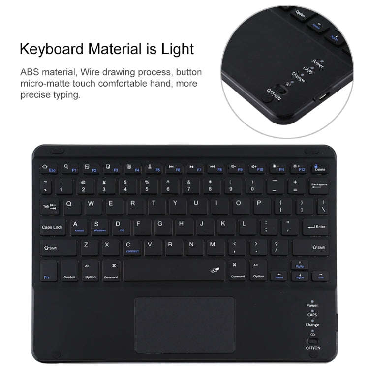 TG-102BC Detachable Bluetooth Black Keyboard + Microfiber Leather Tablet Case for iPad 10.2 inch ...