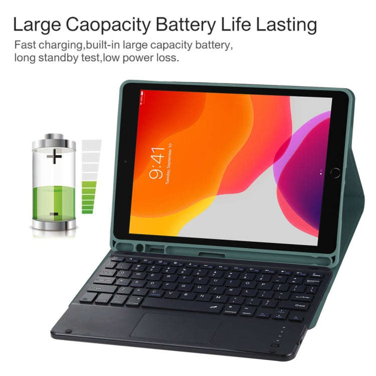 TG-102BC Detachable Bluetooth Black Keyboard + Microfiber Leather Tablet Case for iPad 10.2 inch ...