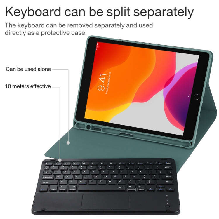 TG-102BC Detachable Bluetooth Black Keyboard + Microfiber Leather Tablet Case for iPad 10.2 inch ...