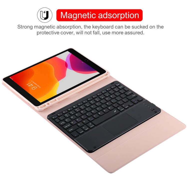 TG-102BC Detachable Bluetooth Black Keyboard + Microfiber Leather Tablet Case for iPad 10.2 inch ...