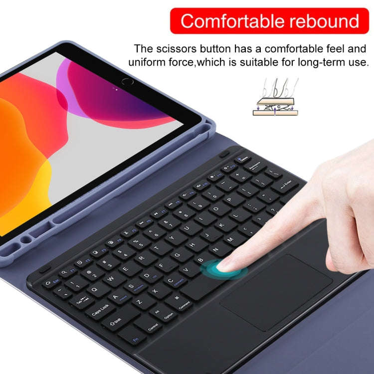 TG-102BC Detachable Bluetooth Black Keyboard + Microfiber Leather Tablet Case for iPad 10.2 inch ...