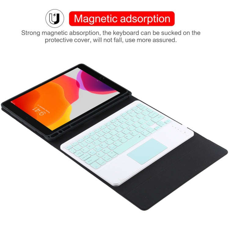 TG-102BC Detachable Bluetooth Green Keyboard + Microfiber Leather Tablet Case for iPad 10.2 inch ...