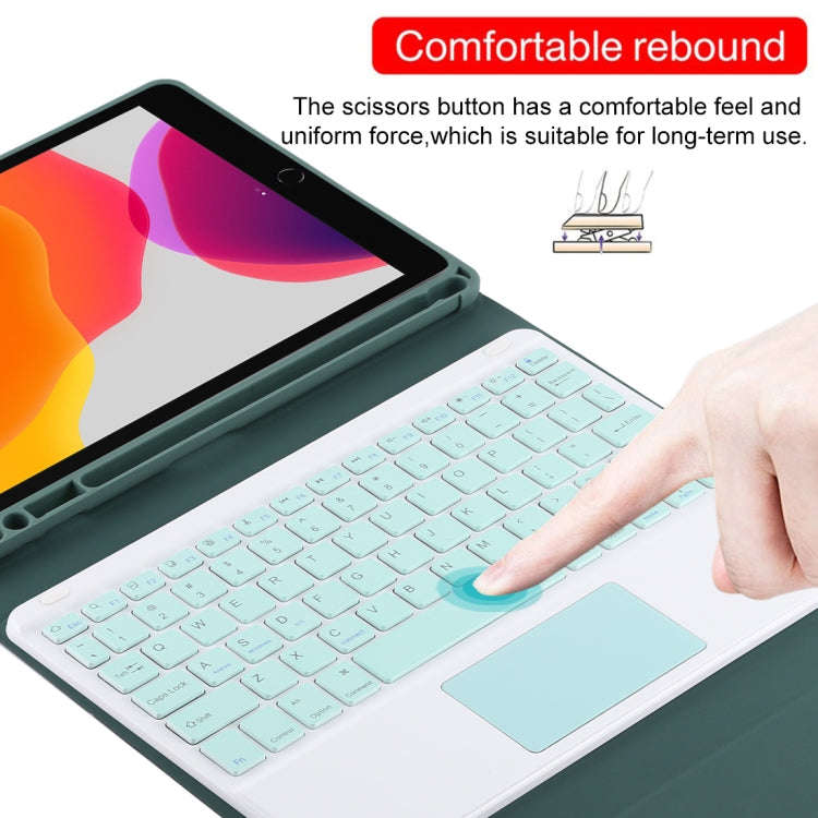 TG-102BC Detachable Bluetooth Green Keyboard + Microfiber Leather Tablet Case for iPad 10.2 inch ...
