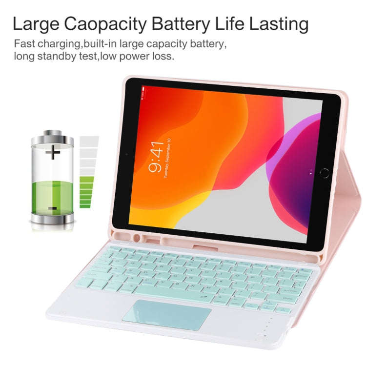 TG-102BC Detachable Bluetooth Green Keyboard + Microfiber Leather Tablet Case for iPad 10.2 inch ...