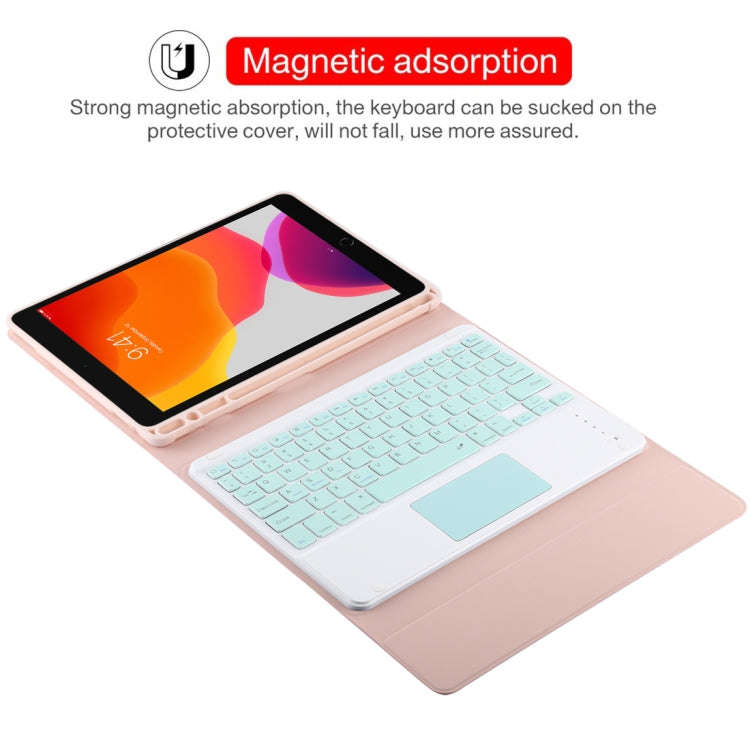 TG-102BC Detachable Bluetooth Green Keyboard + Microfiber Leather Tablet Case for iPad 10.2 inch ...