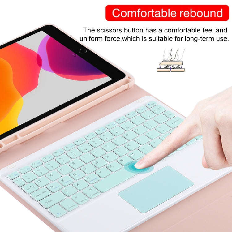 TG-102BC Detachable Bluetooth Green Keyboard + Microfiber Leather Tablet Case for iPad 10.2 inch ...