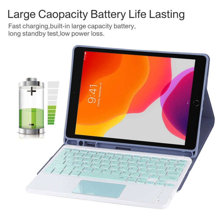 TG-102BC Detachable Bluetooth Green Keyboard + Microfiber Leather Tablet Case for iPad 10.2 inch ...