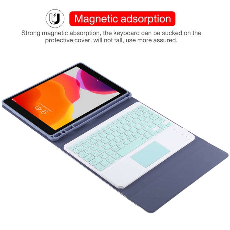 TG-102BC Detachable Bluetooth Green Keyboard + Microfiber Leather Tablet Case for iPad 10.2 inch ...