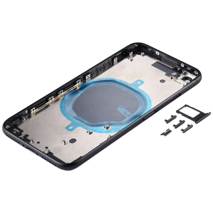 Battery Back Cover with Camera Lens Cover & SIM Card Tray & Side keys for iPhone SE 2020(Black)