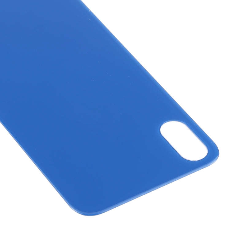 Easy Replacement Big Camera Hole Glass Back Battery Cover for iPhone X / XS(Blue)