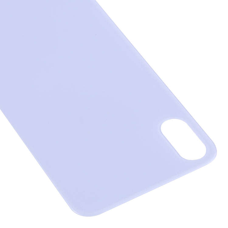 Easy Replacement Big Camera Hole Glass Back Battery Cover for iPhone X / XS(Purple)