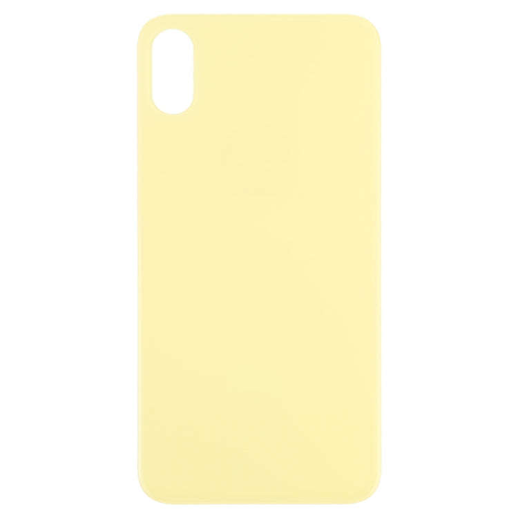 Easy Replacement Big Camera Hole Glass Back Battery Cover for iPhone X / XS(Yellow)