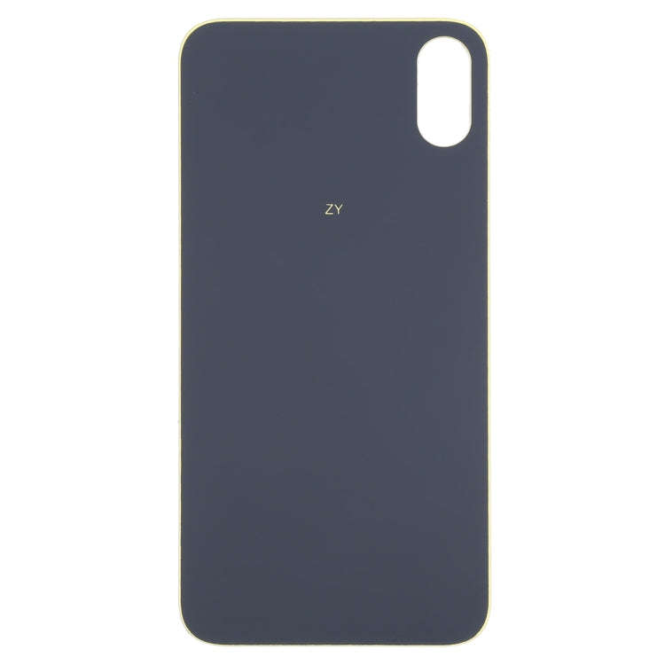 Easy Replacement Big Camera Hole Glass Back Battery Cover for iPhone X / XS(Yellow)