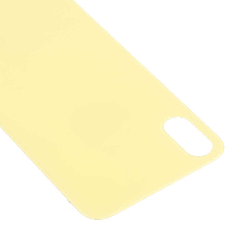 Easy Replacement Big Camera Hole Glass Back Battery Cover for iPhone X / XS(Yellow)