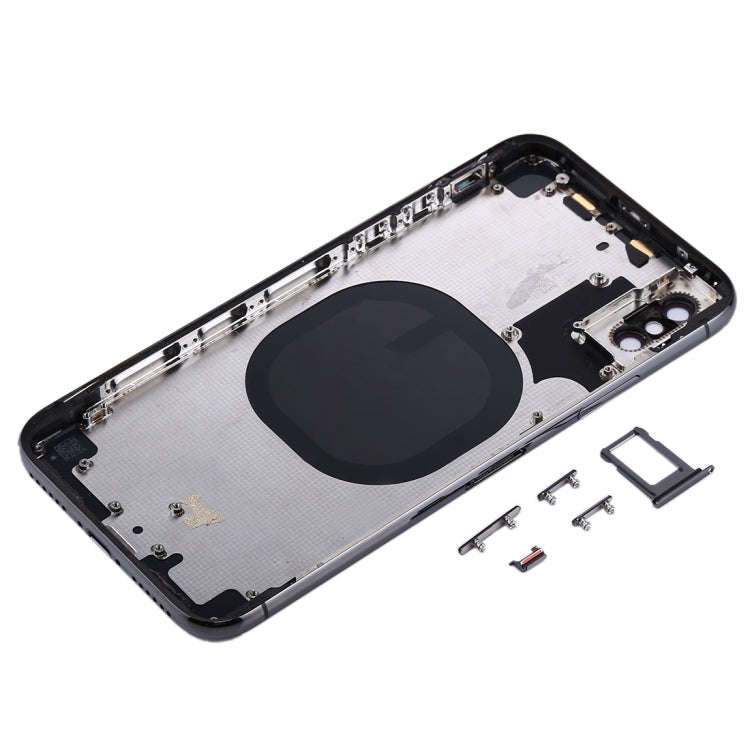 Back Housing Cover with SIM Card Tray & Side keys for iPhone X(Black)