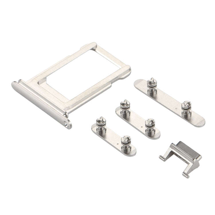 Card Tray + Volume Control Key + Power Button + Mute Switch Vibrator Key for iPhone X(Silver)