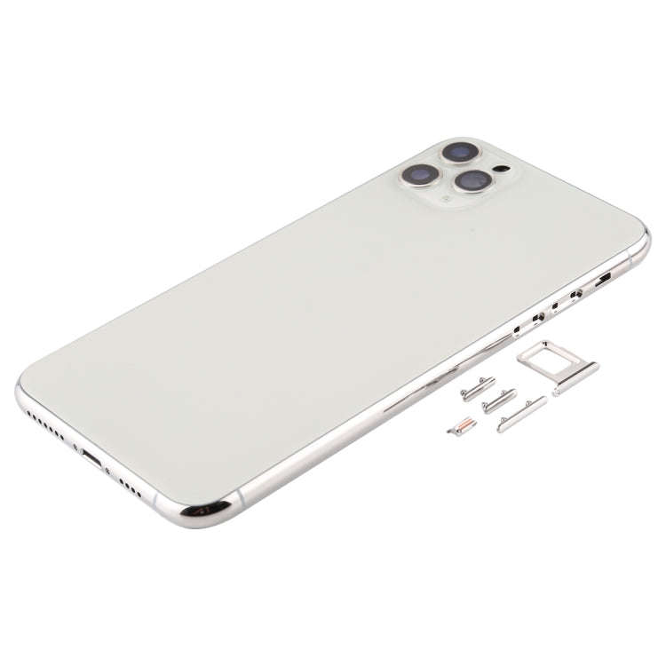 Back Housing Cover with SIM Card Tray & Side keys & Camera Lens for iPhone 11 Pro Max(Silver)