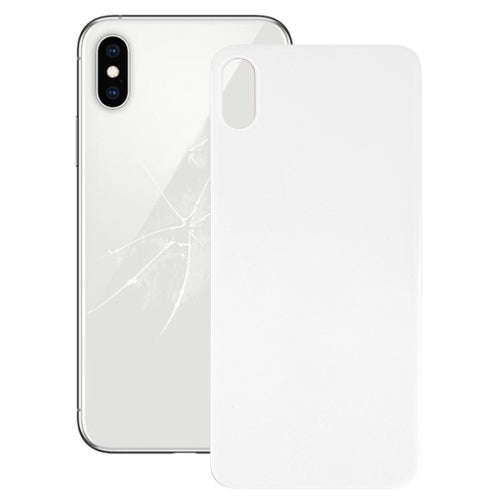 Easy Replacement Big Camera Hole Glass Back Battery Cover with Adhesive for iPhone XS Max(White)