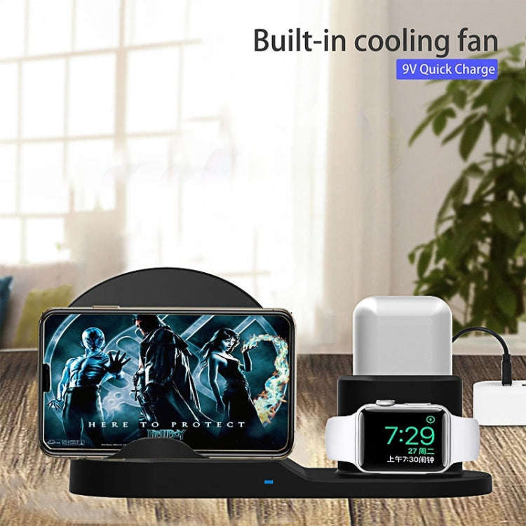 N30 3 in 1 Fast Wireless Charger Holder for Qi Standard Smartphones & iWatch & AirPods(Black)