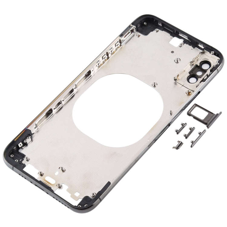 Transparent Back Cover with Camera Lens & SIM Card Tray & Side Keys for iPhone XS Max(Black)