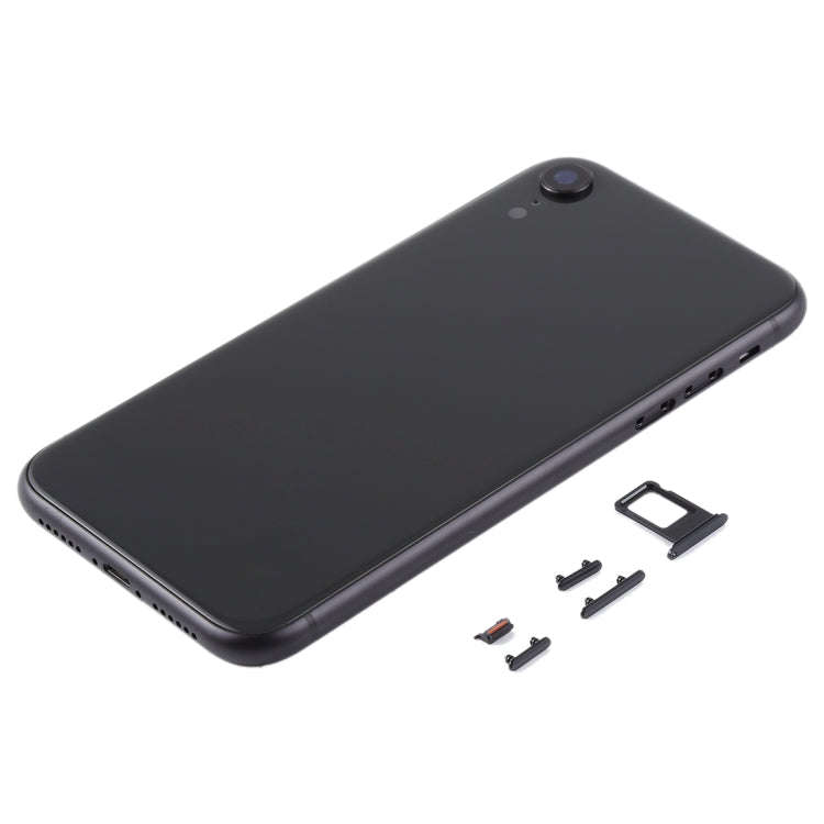 Back Housing Cover with Camera Lens & SIM Card Tray & Side Keys for iPhone XR(Black)
