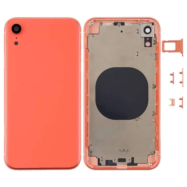 Back Housing Cover with Camera Lens & SIM Card Tray & Side Keys for iPhone XR(Coral)