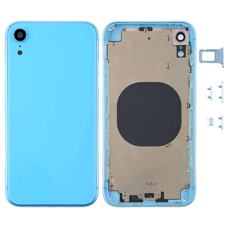 Back Housing Cover with Camera Lens & SIM Card Tray & Side Keys for iPhone XR(Blue)