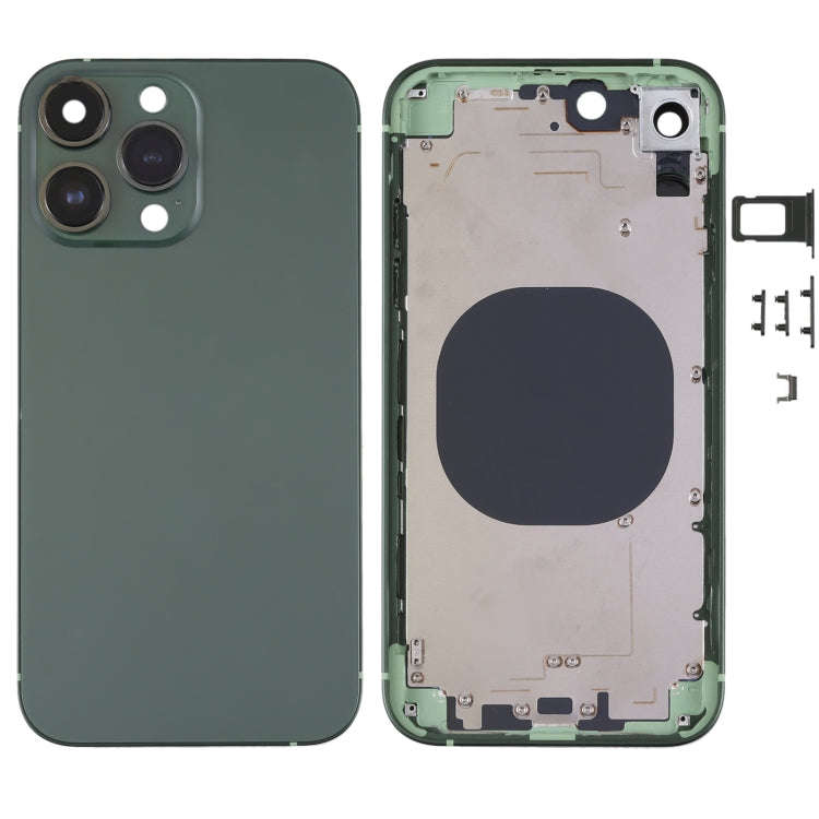 Frosted Frame Back Housing Cover with Appearance Imitation of iP13 Pro for iPhone XR(Green)