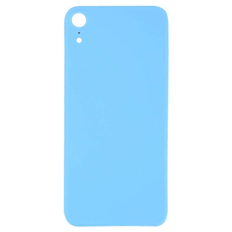 Easy Replacement Big Camera Hole Glass Back Battery Cover with Adhesive for iPhone XR(Blue)