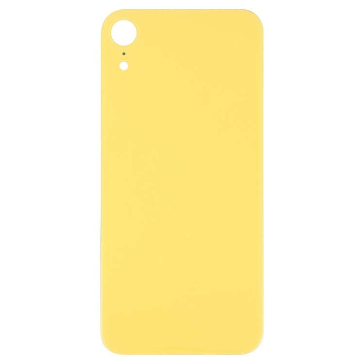 Easy Replacement Big Camera Hole Glass Back Battery Cover with Adhesive for iPhone XR(Yellow)