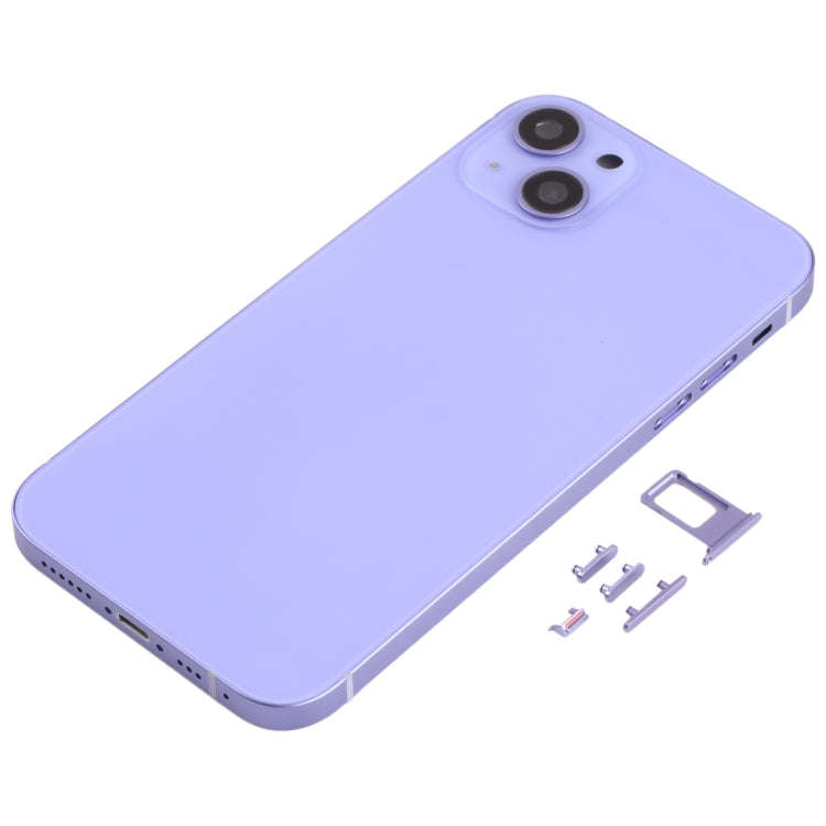 Back Housing Cover with Appearance Imitation of iP13 for iPhone XR(Purple)