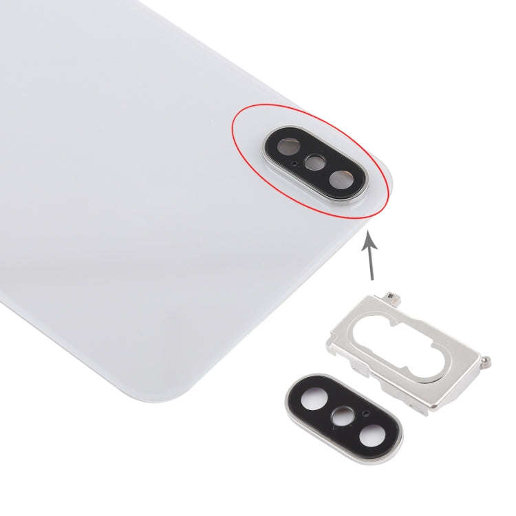 Battery Back Cover with Back Camera Bezel & Lens & Adhesive  for iPhone XS(White)