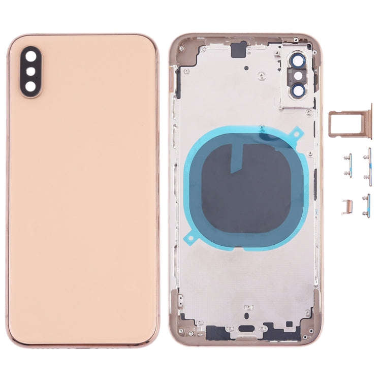 Back Cover with Camera Lens & SIM Card Tray & Side Keys for iPhone XS(Gold)